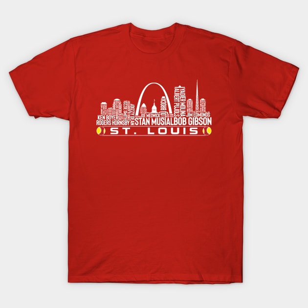 St. Louis Baseball Team All Time Legends, St. Louis City Skyline T-Shirt by Legend Skyline